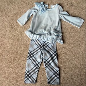 Rare Editions Baby Blue Top and Legging Set 18 Month